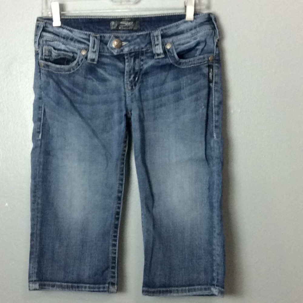 Silver Jeans Tuesday Bermuda Distressed Shorts Sz 28